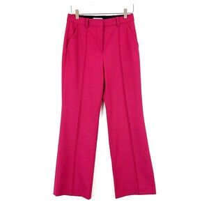 Rebecca Taylor Women's High Rise Straight Front Stitch Trouser Pants Size 2 Pink